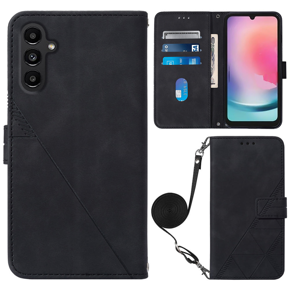 YB Imprinting Series-2 Phone Case for Samsung Galaxy S23 FE Leather Imprinted Wallet Stand Cover with Shoulder Strap YB Imprinting Series-2 Phone Case for Samsung Galaxy S23 FE Leather Imprinted Wallet Stand Cover with Shoulder Strap